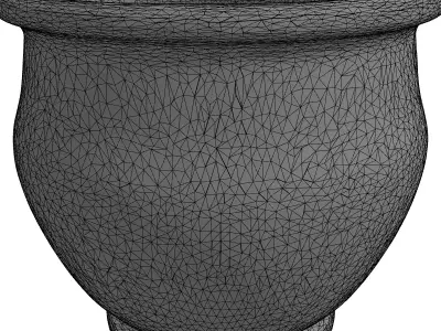 Ornate Ceramic Planter with Gold Details Low-poly 3D model