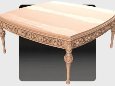 Carved tea table for cnc 1 3D model