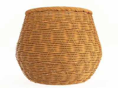 Woven Round Basket 3D model