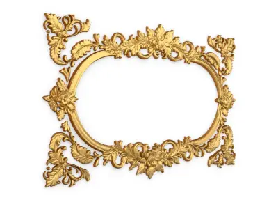 Plaster decorative frame ornament 05 3D model