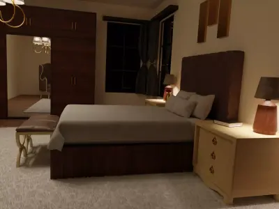 Bedroom scene model 1 3D model