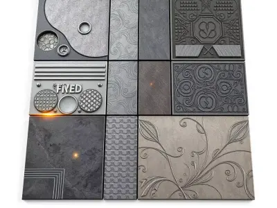 Decorative Tile Patterns Model Pack Low-poly 3D model