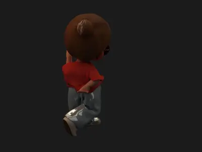 Chinese girl figure  Low-poly 3D model