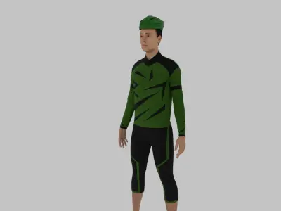 Cyclist Character Low-poly 3D model purchase