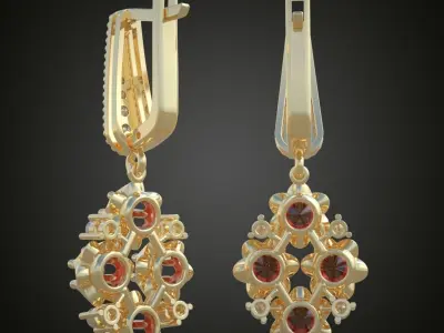 Earring 3D model 3D printable model 0071-10 Free 3D print model