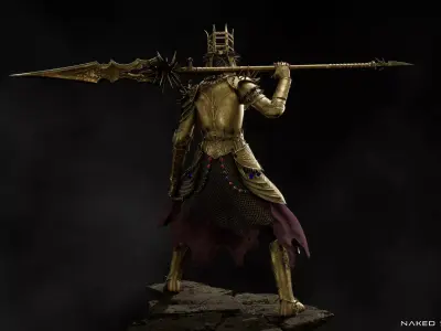 Dark fantasy Executioner - Executioner Prison guard - Game-ready Low-poly 3D model