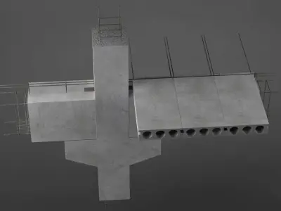 Construction detail 01 beam column connection 3D model