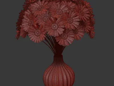 Chamomile in vase 3D model