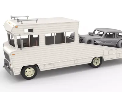 Vintage Transporter truck for Race car Version 7 Scale 1 to 25 3D print model