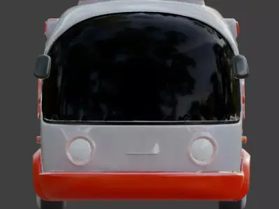 Futuristic Stylized Ambulance 3D Model Low-poly 3D model