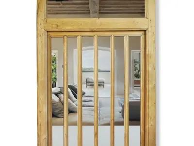 Antique Javanese Wall Panel Mirror 3D model