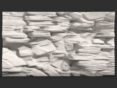 Natural Rock Face Barrier Asset 3D print model