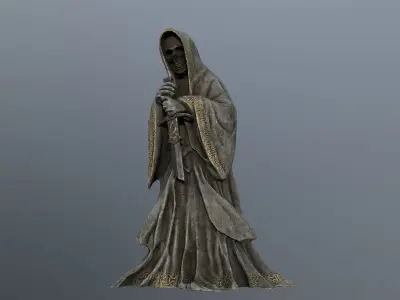 Dark statue Low-poly 3D model