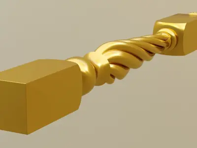 baluster 3d model gold plated door handle 3D model