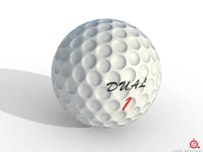 Golf Ball Low Poly PBR Textures 2 Types Low-poly 3D model