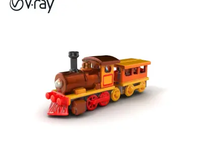 Vibrant Wooden Train Set Model Pack Texture