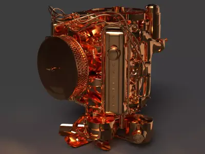 Car Engine Figure  Low-poly 3D model