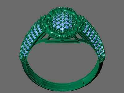 Gents Rings Diamond Men Ring STL 3DM 3D ready print model 3D print model