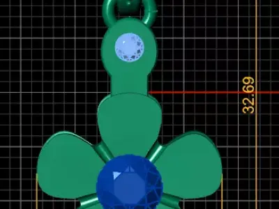 Floral Ruby Pendant 3D print model