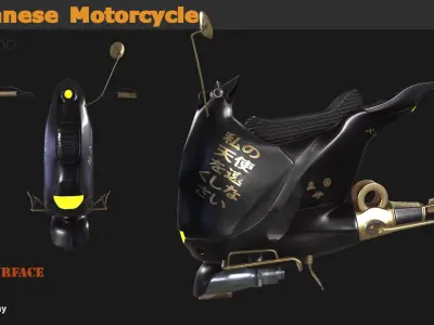 two Japanese modern Motorcycle 3D model