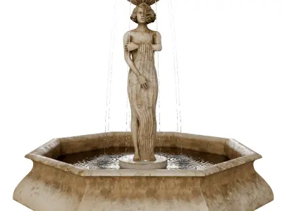 Girl Statue Fountain - Water Feature 3D model