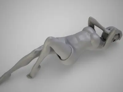 Woman In  Mini Dress 3D print model