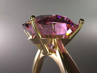 Ring with ruby Free 3D print model