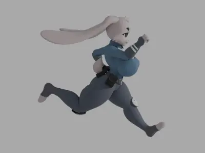 Busty Judy Hopps Low-poly 3D model