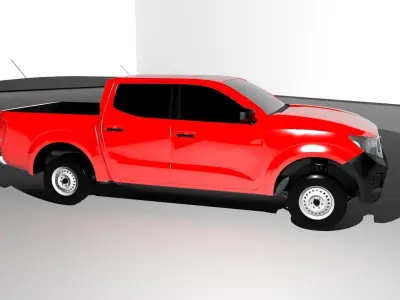 nissan np300 2016 double cab Low-poly 3D model