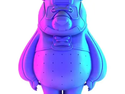 Red Panda assembled from sneaker pieces Nike Adidas toy 3D print model