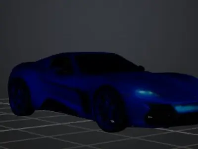 Sports Blue Car 3D Model 3D print model