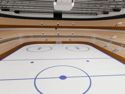 Ice Hockey Stadium Low-poly 3D model