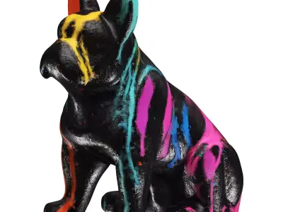 Painting Dog Low-poly 3D model