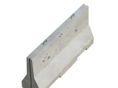 Concrete Barrier Low-poly 3D model 8