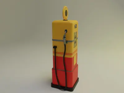 Gas Pump 1940s 3D model