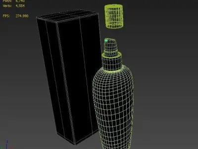 4 Luxury bottle and Box 3D model