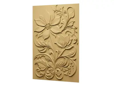 modern panel wall decor set relief stl mural CNC 281 3D model