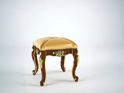 Baroque classic pouf by Modenese 3D model