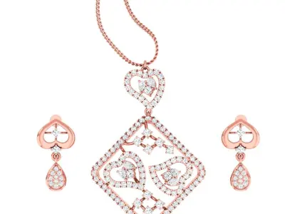 Pendant Earrings combo - 1163 3D print model