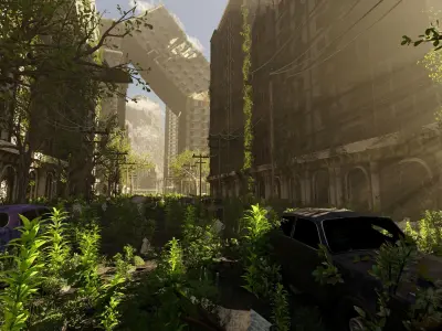 Abandoned Street Scene 3D model