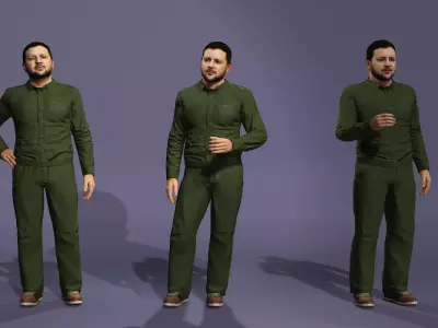 Realistic Man Strikingly similar to Ukrainian President Zelensky 3D model