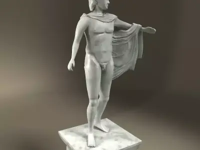 Greek Statue Apollo Low-poly 3D model