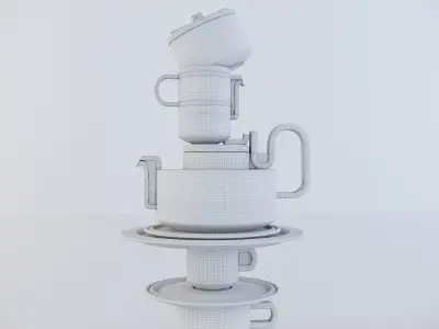 Tongue Bethan Laura Wood tea set 3D model