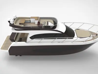 14m Flybridge Yacht 3D model