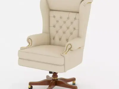 Luxury White Office Chair 3D model