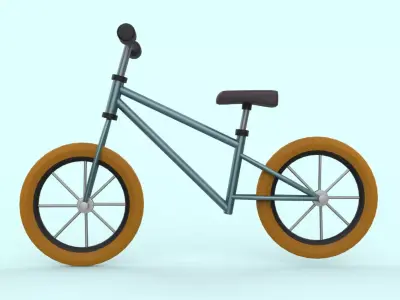 bicycle Low-poly 3D model 7