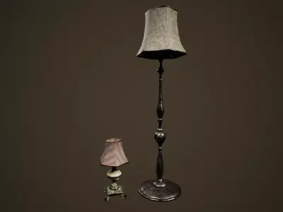 Antique Lamps - PBR Game Ready Low-poly 3D model