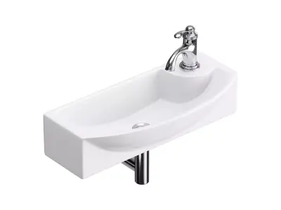 Small Wall Mount Bathroom Vessel Sink 3D model