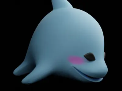 Dolphin Low-poly 3D model 8