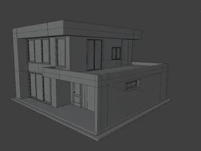 Exterior house model Free low-poly 3D model